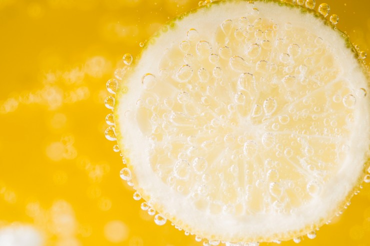 slice-lemon-with-blurred-background